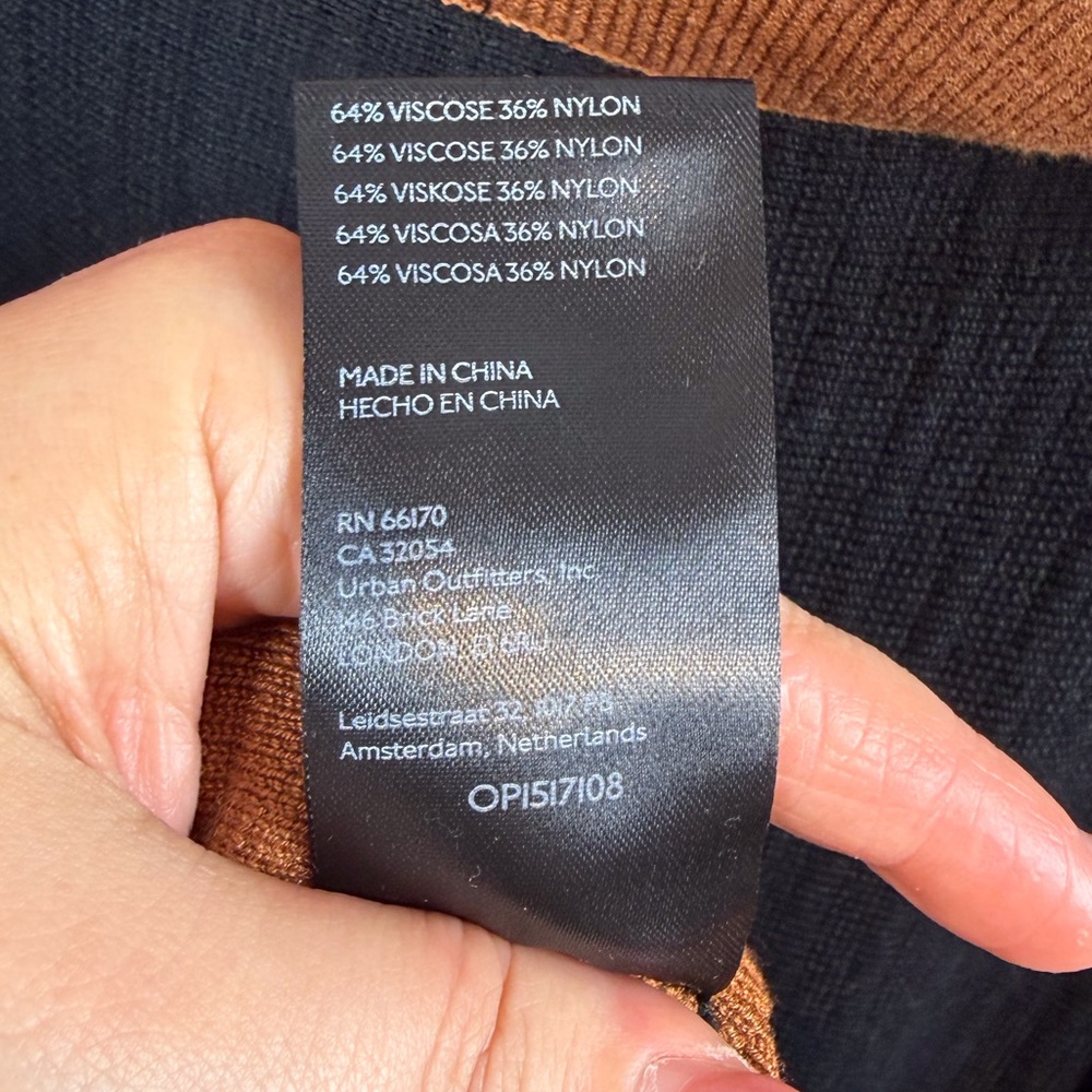 NWT Anthropologie Colorblock Mini Knit Dress in Black Brown Combo Size 2X Plus. - Picture 8 of 16